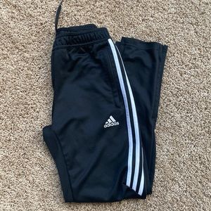 Adidas black white stripe joggers